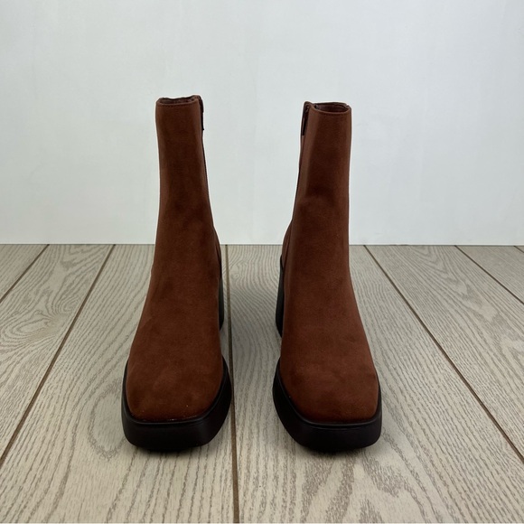 Sun + Stone Women's Tiannaa Platform Booties 8.5M Russet MC Faux Suede $80 - Picture 2 of 9